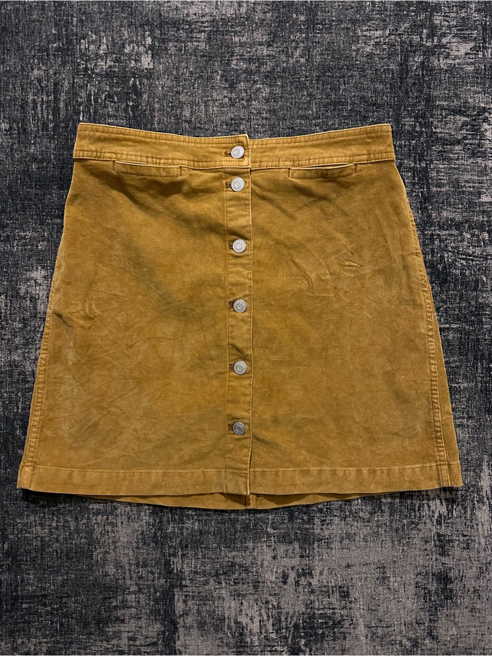 J. Crew Camel Brown Button-Front Corduroy A-Line Skirt